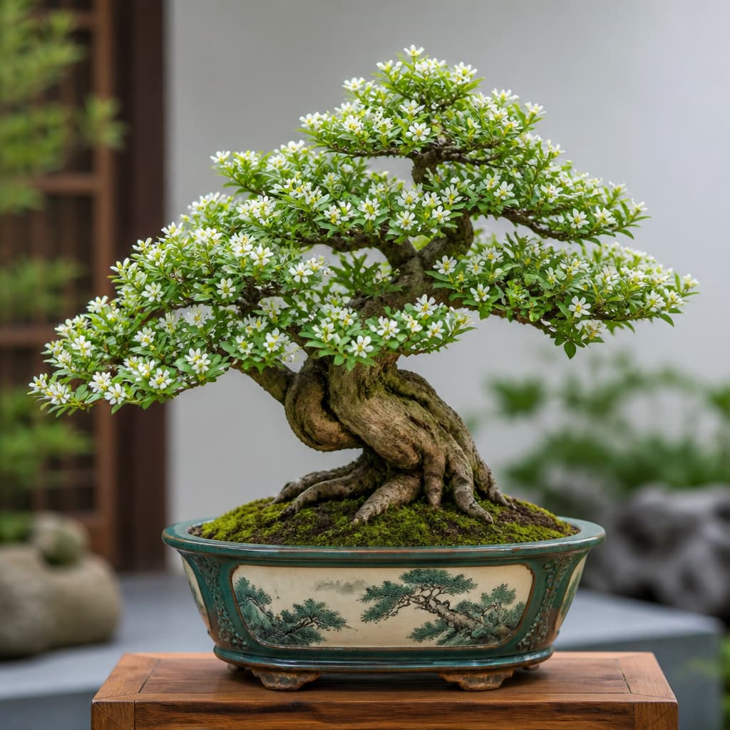 Cây Linh Sam Hoa Trắng Bonsai