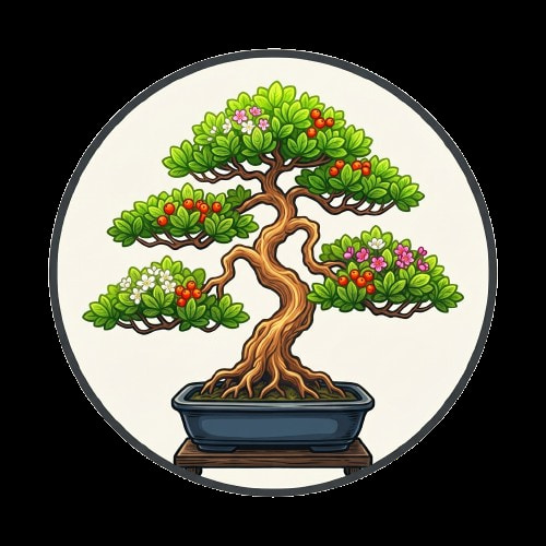 icon cây bonsai có hoa và trái